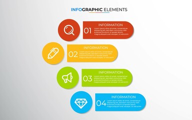 Vector infographic design template with 4 options or steps.Can be used for process diagram, presentations, workflow layout, banner, flow chart, info graph.