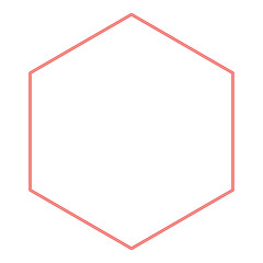 Neon hexagon red color vector illustration image flat style