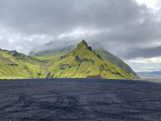 A Landscape with black Sands in Iceland