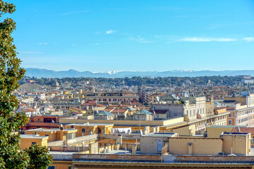 Obraz premium A view over Rome in a bright sunny day