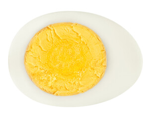 boiled Egg without shell, isolated on white background, clipping path, full depth of field
