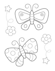 coloring sheet for kids and adults, butterflies design with shapes. you can print it on standard 8.5x11 inch paper