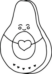 vector  pattern cute avocado with hearts. Background for stationery,  websites, packaging and invitation cards
