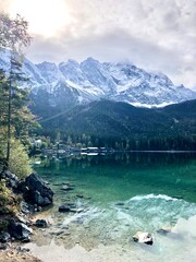 Crystal clear water of Eibsee