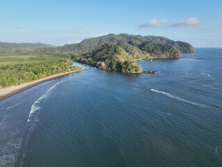 tropical beach with palm trees,tambor, Costa Rica