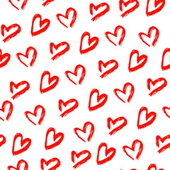 Valentine s day, romantic seamless pattern background with hearts. Vector illustration. Design for t-shirts, labels, fabrics, wallpapers, stickers, etc.
