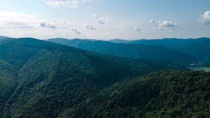 Mountains forest from a height landscape