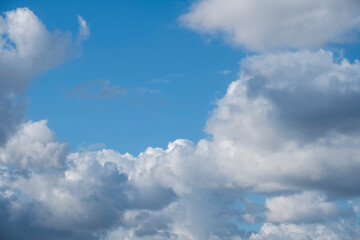 Naklejka na ściany i meble cloud sky background with clear area on the left, Mallorca, Balearic Islands, Spain