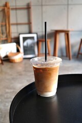 Iced latte coffee in a cup - 479398025