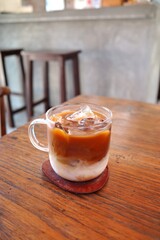 Iced latte coffee in a cup - 479398027
