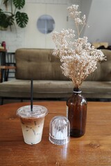 Iced latte coffee in a cup - 479398034