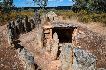 Ls Gabrieles megalithic complex, in the town of Valverde del Camino, Huelva province, Andalusia, Spain