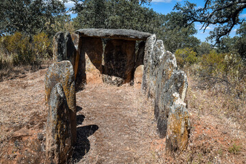 Los Gabrieles dolmens ensemble in Valverde del Camino, Huelva, Andalusia, Spain