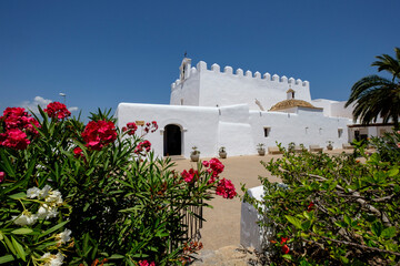 Iglesia de Sant Jordi, originaria del siglo XV, Sant Jordi de Ses Salines, Ibiza, balearic islands,...