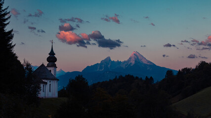 Alpenglühen am Watzmann