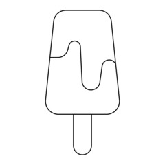 Ice cream chocolate sweet tasty Vector. Black and white. White background. Line drawing.