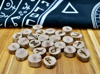 runes made of wood