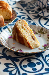 Italian ricotta pie with raisins. Easter festive baking.