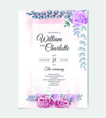 Set of cards with Wedding ornament concept.  flower rose, leaves. Floral poster, invite. Vector decorative greeting card or invitation design background