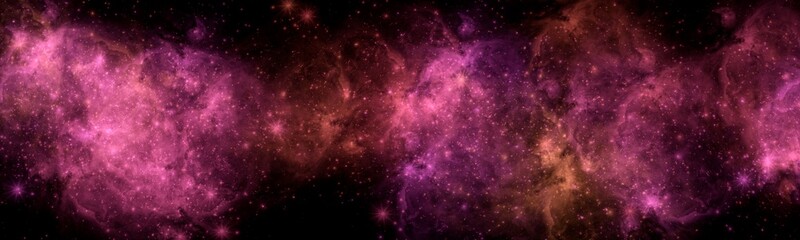 Nebula and stars of night sky banner. Abstract  space colorful background 