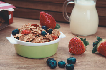 bowl of cereal and fruit