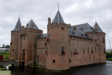 Side View At The Muiderslot Castle At Muiden The Netherlands 31-8-2021