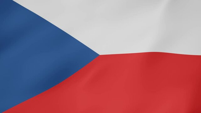 Bandera animada, República Checa. 4K