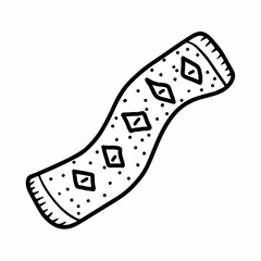 hand drawn outline furry scarf icon