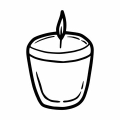 hand drawn outline aromatherapy candle icon