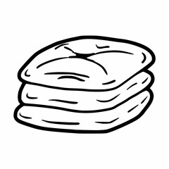 hand drawn outline triple stack pillow icon