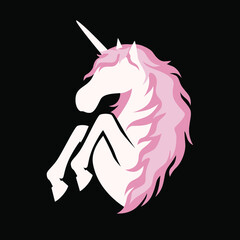 Unicorn's head. Vector illustration.