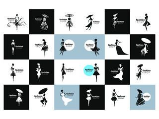 fashion icon logo set design - EPS 10