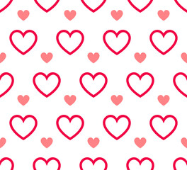 Vector pattern with red hearts.