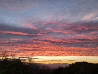 sunset in the mountains