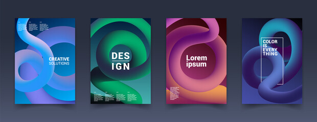 Minimal abstract gradient covers. Geometric future template for flyer, poster, brochure and invitation. Minimalistic colorful cover.