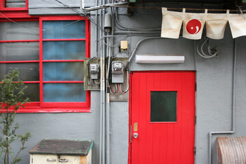 old red door in Tokyo