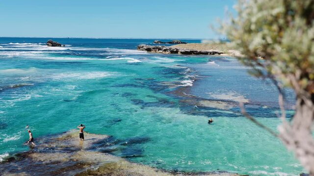 The basin, popular beach, snorkeling and swim, Rottnest Island. Perth, Australia