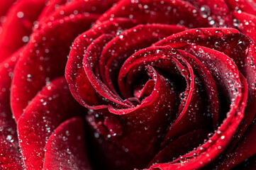 Waterdrops on rose abstract shapes love valentine's day