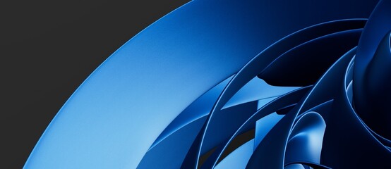 Abstract blue waves background.3d Rendering.