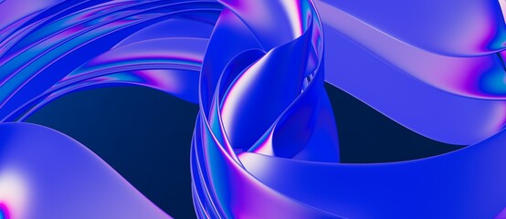 rendering abstract background with holographic twisted shapes