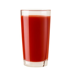Glass of tomato juice isolated on white background