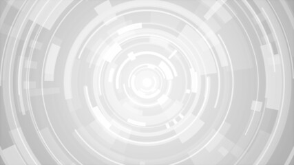 Abstract circle white gray future technology background.