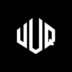 UUQ letter logo design with polygon shape. UUQ polygon and cube shape logo design. UUQ hexagon vector logo template white and black colors. UUQ monogram, business and real estate logo.