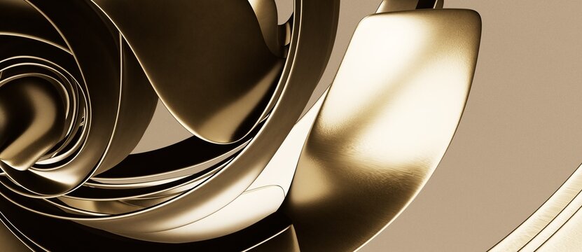 Abstract elegant template black and gold line overlapping dimension on dark