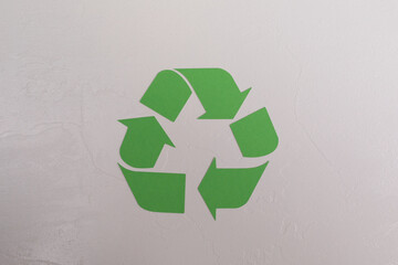 Green recycle sign, three arrows 3D