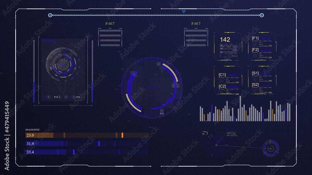 Poster hud technology innovation screen interface template and element design background