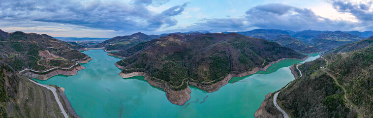 Yuvacik - Kirazdere Dam Lake in Kocaeli, Turkey. The dam provides water for the city of Kocaeli City.