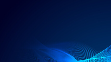 Abstract dot white blue wave gradient texture technology background.