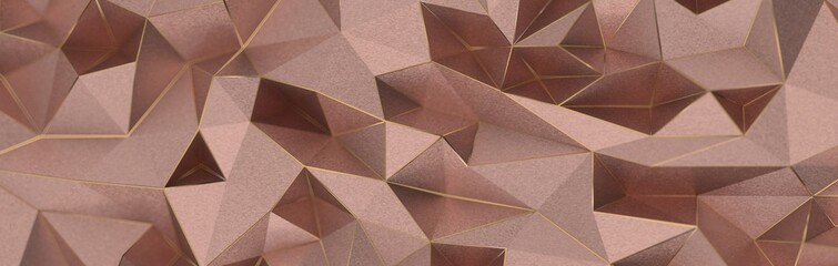 Gold Polygon Background 3D Rendering