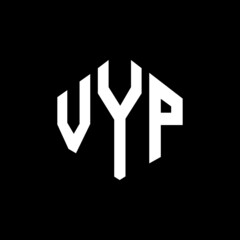 VYP letter logo design with polygon shape. VYP polygon and cube shape logo design. VYP hexagon vector logo template white and black colors. VYP monogram, business and real estate logo.
